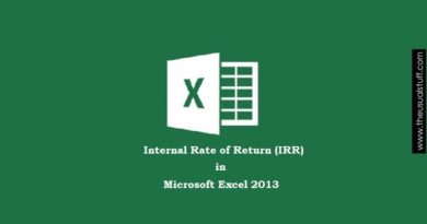 IRR Formula in Excel 2013