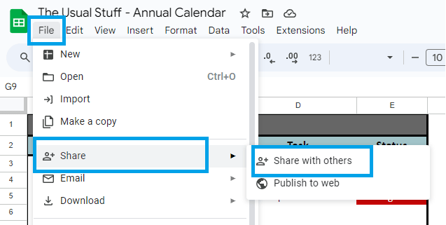 Google Sheets Share Calendar With Others