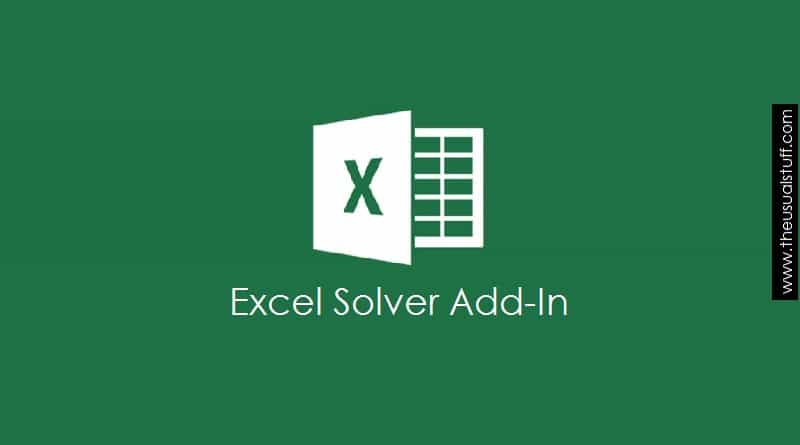 excel Solver Add In