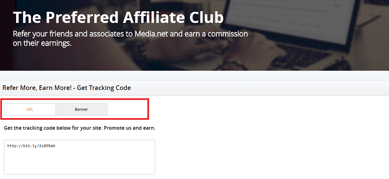 Media.net Referral Links and Banners