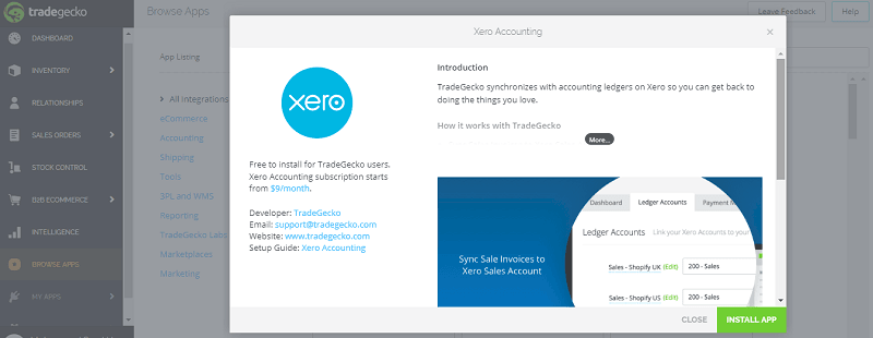 TradeGecko Xero Install App