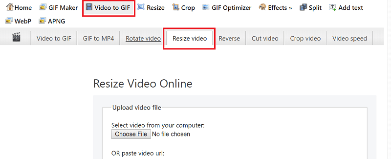 Video to GIF - Resize Video