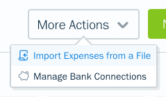 FreshBooks More Actions - Import a CSV File