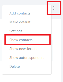 GetResponse - Show Contacts